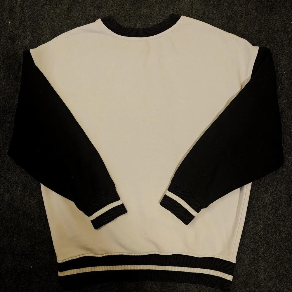 Old Navy Kids Oversized Running On Good Vibes Sweatshirt Cream Black L 10-12